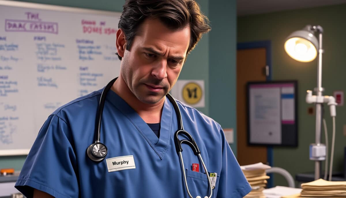 entdecken sie doug murphy, den unglücklichsten und zugleich liebenswertesten arzt in der beliebten serie scrubs. tauchen sie ein in seine skurrilen geschichten und emotionalen momente, die ihn zu einem unvergesslichen charakter machen.